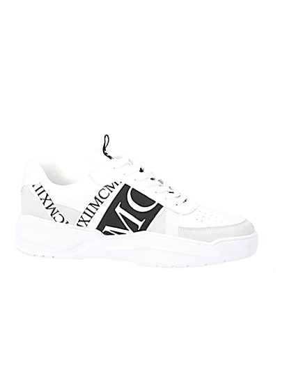 360 degree animation of product MCMLX white tape lace-up trainers frame-16