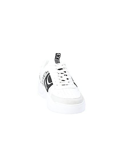 360 degree animation of product MCMLX white tape lace-up trainers frame-20