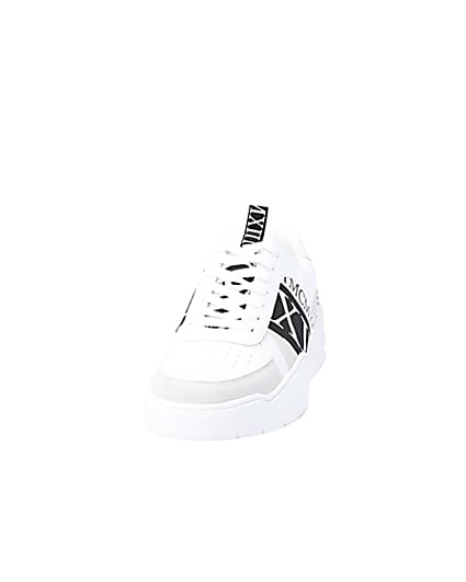 360 degree animation of product MCMLX white tape lace-up trainers frame-22