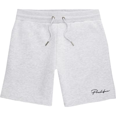 Mens Prolific grey marl slim fit shorts