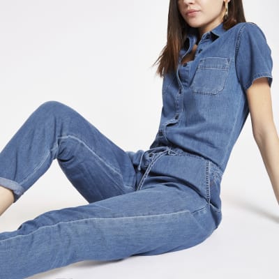 river island denim playsuit