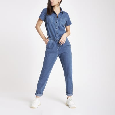 river island denim playsuit