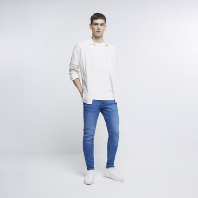 Mid blue Sid skinny jeans | River Island