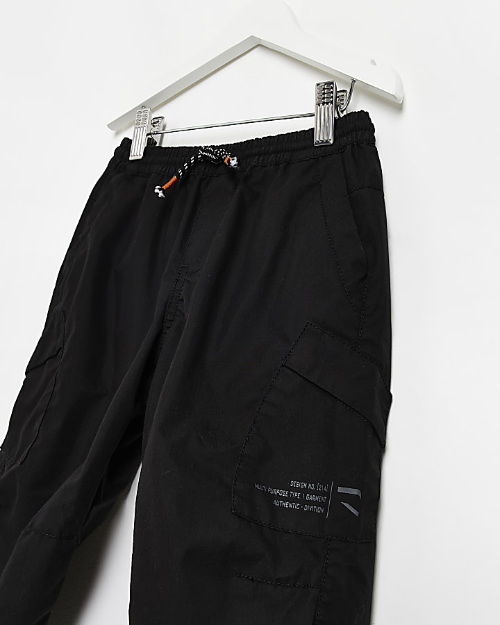Mini Black Cargo Trousers
