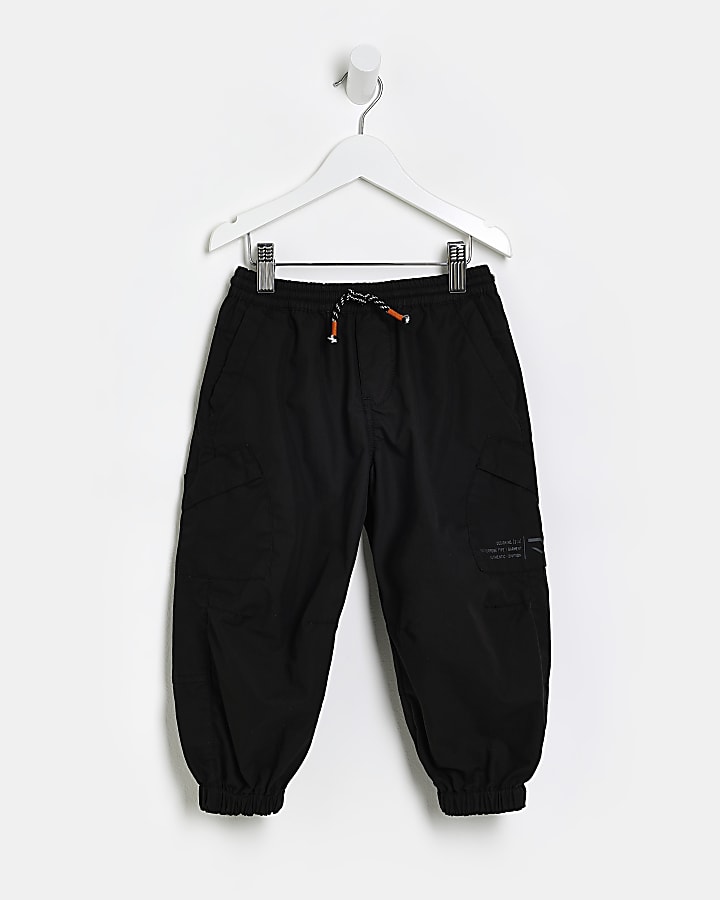 Mini Black Cargo Trousers