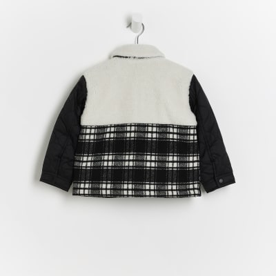 Mini Black Check Borg Quilted SHACKET