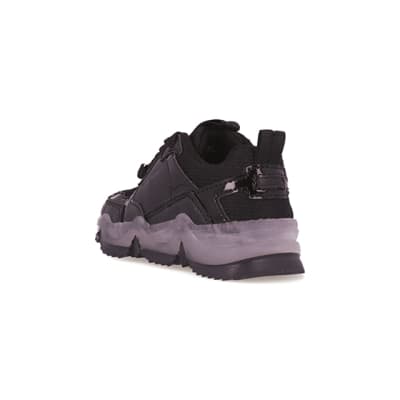 black suede chunky trainers