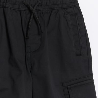 Mini Black cuffed Cargo Trousers