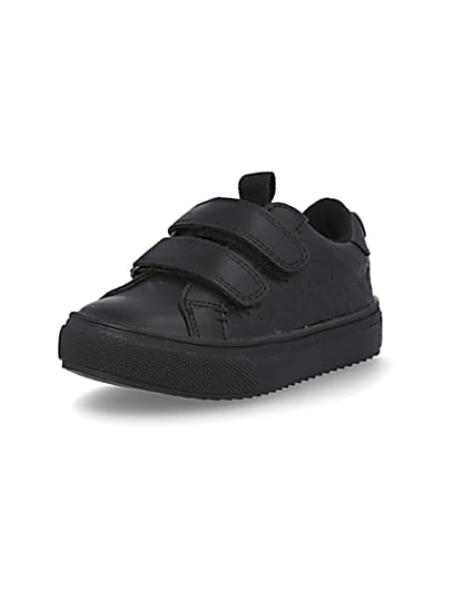 360 degree animation of product Mini black RI embossed trainers frame-0