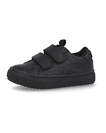 360 degree animation of product Mini black RI embossed trainers frame-2