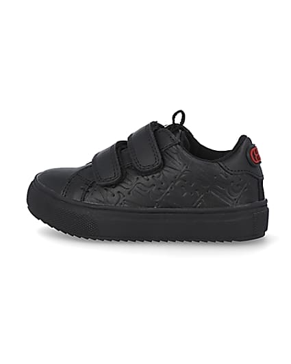 360 degree animation of product Mini black RI embossed trainers frame-4