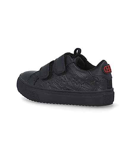 360 degree animation of product Mini black RI embossed trainers frame-5