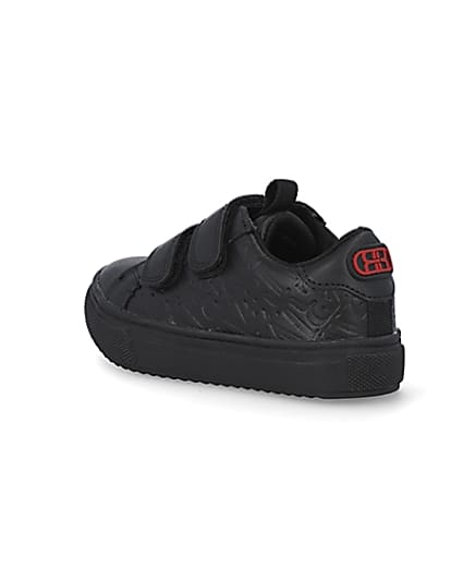 360 degree animation of product Mini black RI embossed trainers frame-6