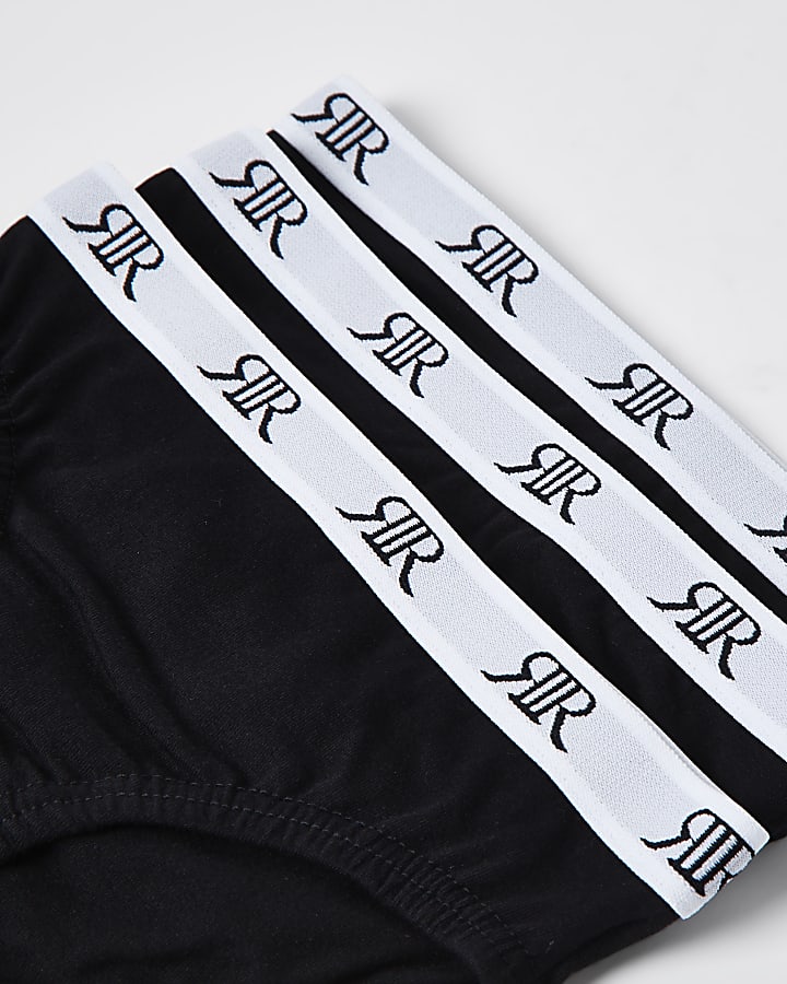 Mini black 'RIR' waistband briefs 7 pack