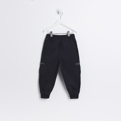 Mini Black Zip Cargo Trousers
