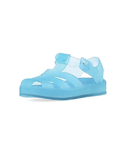 360 degree animation of product Mini blue caged jelly shoes frame-0