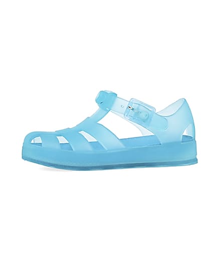 360 degree animation of product Mini blue caged jelly shoes frame-2