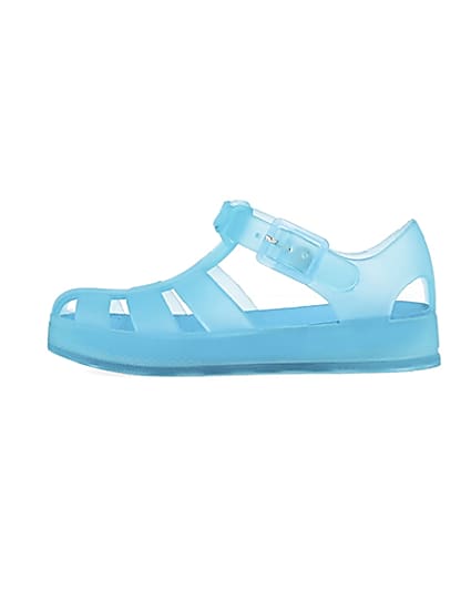 360 degree animation of product Mini blue caged jelly shoes frame-3