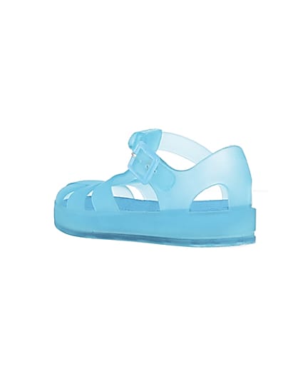 360 degree animation of product Mini blue caged jelly shoes frame-6