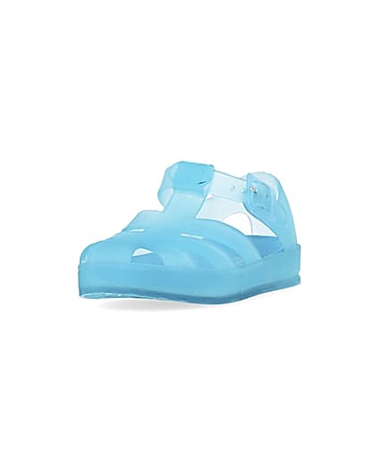 360 degree animation of product Mini blue caged jelly shoes frame-23