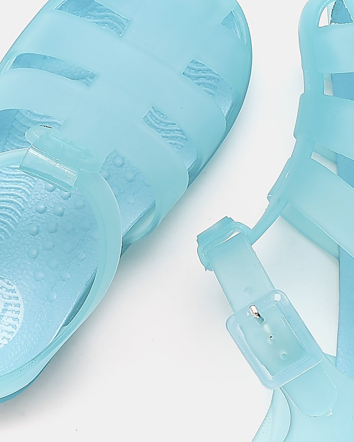 Mini blue caged jelly shoes