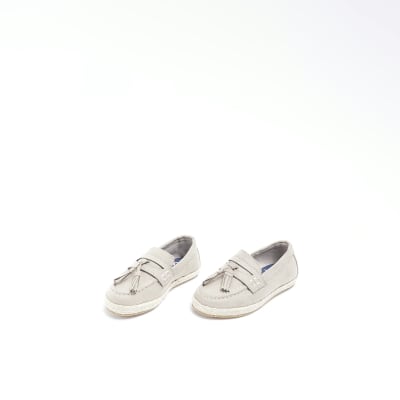 Mini Boys Beige Espadrille Tassel Loafers | River Island