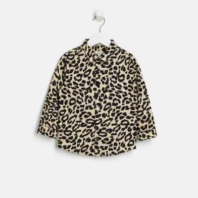 River island leopard print hot sale shirt