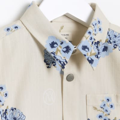 Mini Boys Beige Maison Riviera Floral Shacket