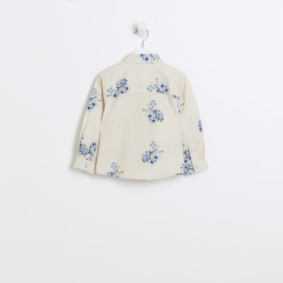 Mini Boys Beige Maison Riviera Floral Shacket