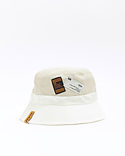 Mini boys beige mesh patch bucket hat
