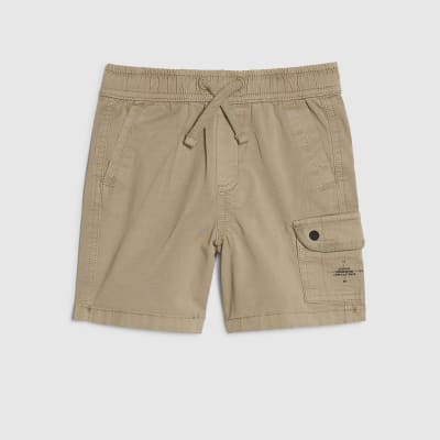 Mini Boys Beige Twill Cargo Shorts