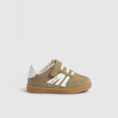 Mini Boys Beige Velcro Strapped Trainers