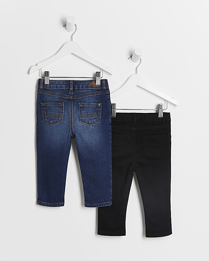 Mini boys black & blue Sid skinny jeans