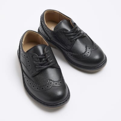 Boy Shoe Smart Mini Boys Black Brogue Smart Shoes River Island