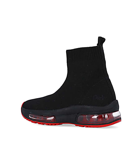 360 degree animation of product Mini boys Black Bubble sole sock trainers frame-5