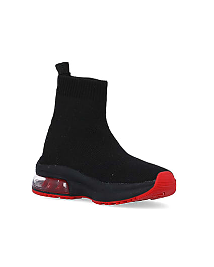 360 degree animation of product Mini boys Black Bubble sole sock trainers frame-18
