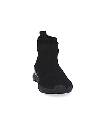 360 degree animation of product Mini boys black bubble sole sock trainers frame-20