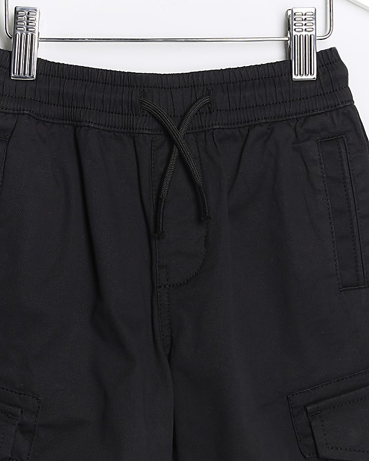 Mini boys Black Cargo Trousers
