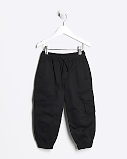 Mini boys Black Cargo Trousers