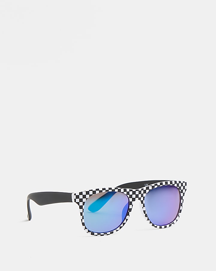 Mini boys black check frame sunglasses