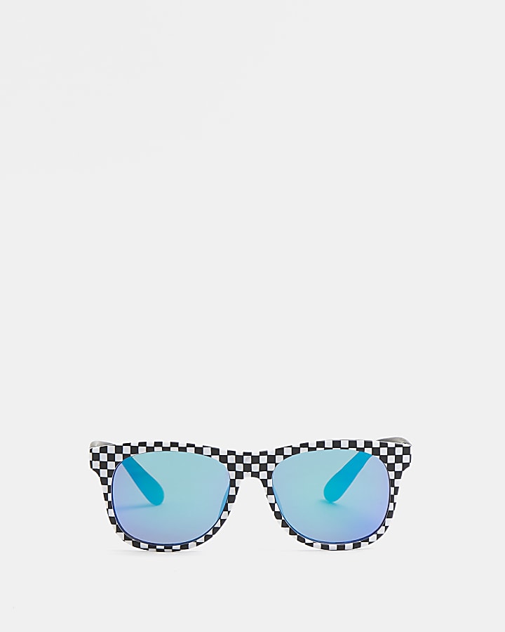 Mini boys black check frame sunglasses