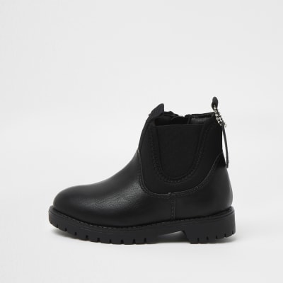 River Island Mens Black Faux Leather Chelsea Boots - 8