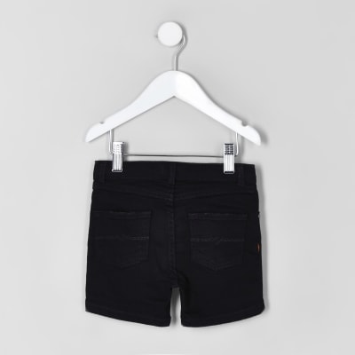 boys black jean shorts