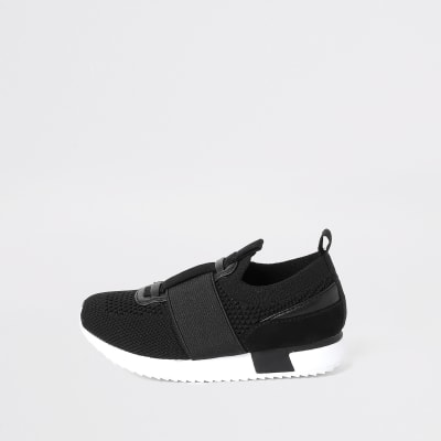 black elasticated trainers