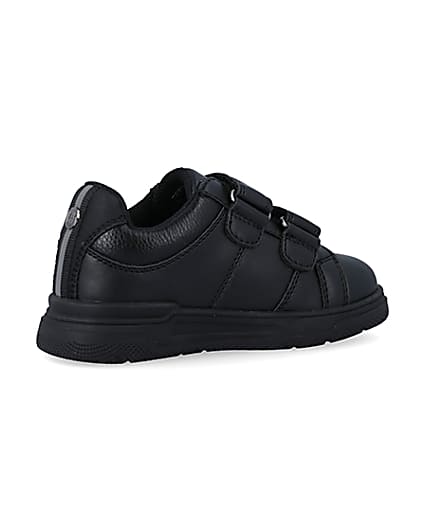 360 degree animation of product Mini boys black embossed velcro trainers frame-13