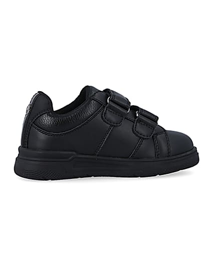 360 degree animation of product Mini boys black embossed velcro trainers frame-14