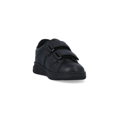 Boys black store strap trainers