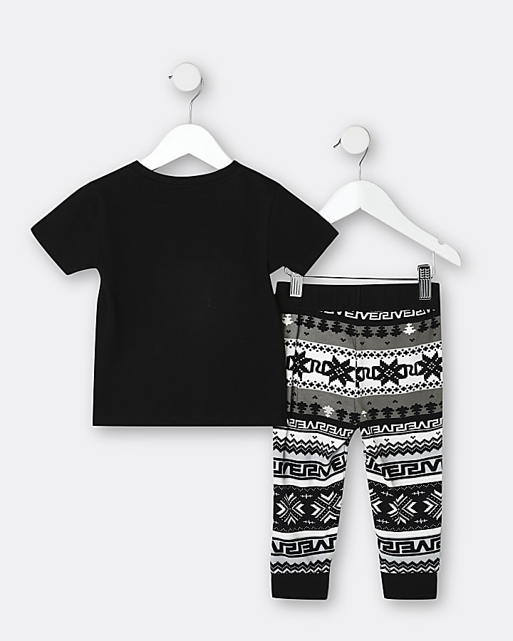 Mini boys black fairisle pyjama set