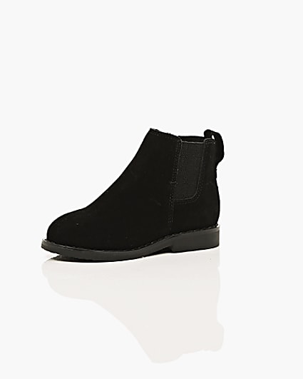 360 degree animation of product Mini boys black faux suede chelsea boots frame-23