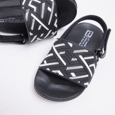 Mini Boys black Geometric sliders